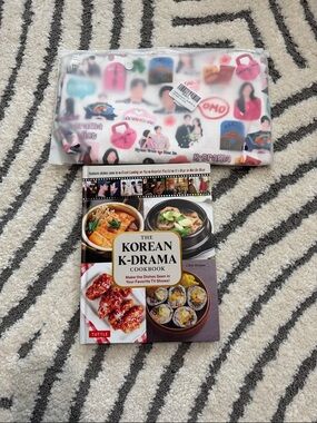 Bundle - Korean k-drama cookbook and Pink K-Drama Collage Tote Bag